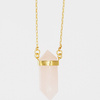 Naszyjnik - Kwarc Różowy sopel w okuciu na łańcuszku