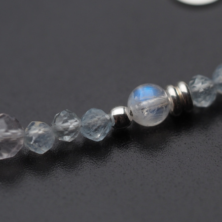 Bransoletka znak zodiaku ryby - mix kamieni i srebro