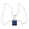 Naszyjnik srebrny z Lapisem Lazuli w kształcie prostokąta