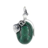 Zawieszka z owalnym malachitem w srebrze oksydowanym