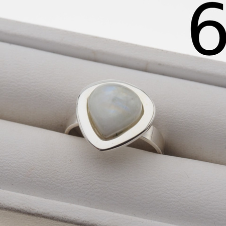 Pierścionek regulowany - Kamień Księżycowy i srebro (różne kamienie do wyboru)