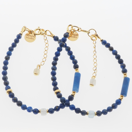 Bransoletka - mix kamieni Lapis Lazuli, Morganit, Awenturyn