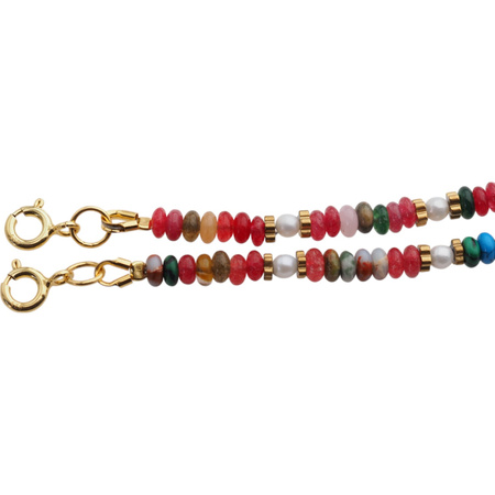 Naszyjnik - Mix kamieni i srebro złocone