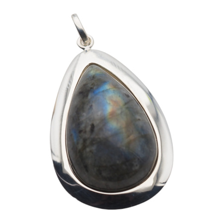 Zawieszka srebrna z labradorytem - łza