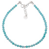 Bransoletka na nogę - Amazonit fasetowane kulki i srebro
