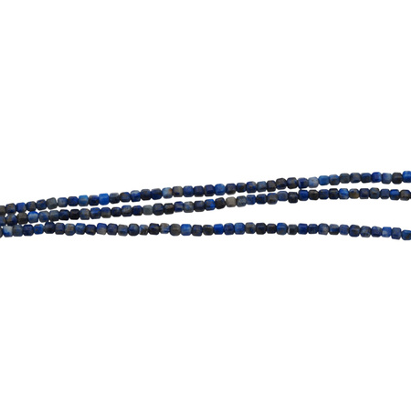 Naszyjnik - Lapis Lazuli fasetowane kostki, Hematyt i srebro