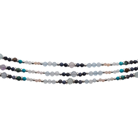 Bransoletka znak zodiaku wodnik - mix kamieni i srebro