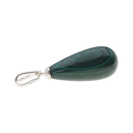 Zawieszka - malachit kropla w srebrze