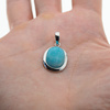 Zawieszka - Amazonit owalny 15x12mm w srebrze rodowanym