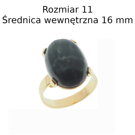 Pierścionek regulowany z owalnym Serafinitem w srebrze złoconym