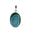 Zawieszka - Malachit z Turkusem owal w srebrze