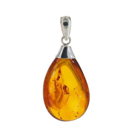 Zawieszka - koniakowy Bursztyn w srebrze 