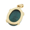 Zawieszka z owalnym malachitem w srebrze złoconym