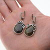 Kolczyki z zielonym Granatem w srebrze oksydowanym