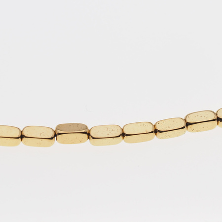 Naszyjnik - złoty Hematyt prostopadłościany i srebro złocone