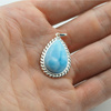 Zawieszka - larimar łza 23x15 mm w srebrze