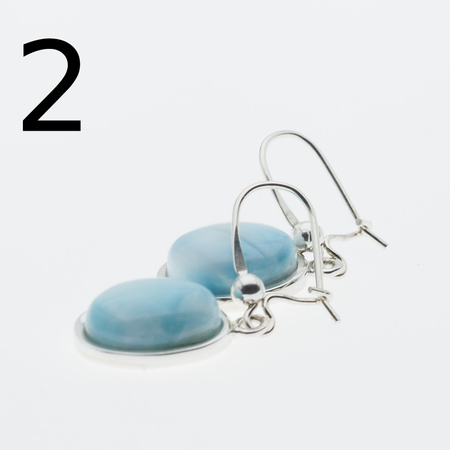 Kolczyki - Larimar owalny w srebrze