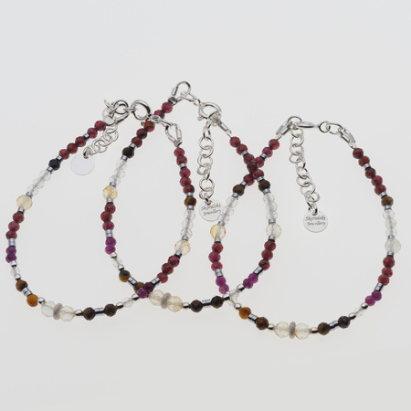 Bransoletka znak zodiaku lew - mix kamieni i srebro