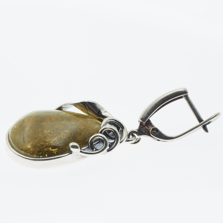 Kolczyki z zielonym Granatem w srebrze oksydowanym