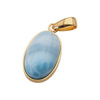 Zawieszka - larimar owalny 20x12 mm w srebrze złoconym