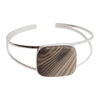 Bransoletka sztywna - Krzemień Pasiasty prostokąt i srebro
