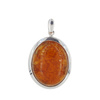 Zawieszka - Bursztyn owalny w srebrze 