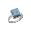 Pierścionek - prostokątny Larimar w srebrze