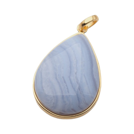 Zawieszka - Chalcedon łza w srebrze złoconym