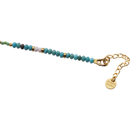 Naszyjnik - Turkus, Hematyt i srebro złocone