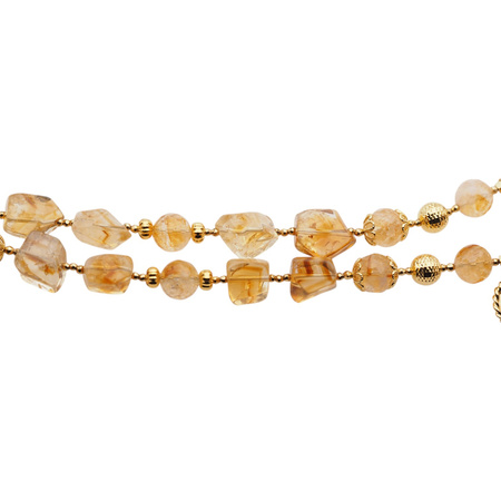 Naszyjnik - Cytryn, złoty hematyt i srebro złocone