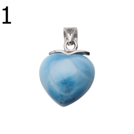 Zawieszka - larimar serce w srebrze rodowanym