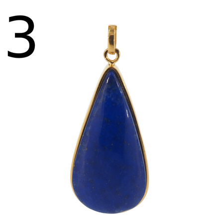 Zawieszka - srebro złocone i Lapis Lazuli w kształcie łzy