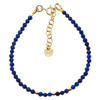 Bransoletka - Lapis Lazuli fasetowane kulki i srebro złocone