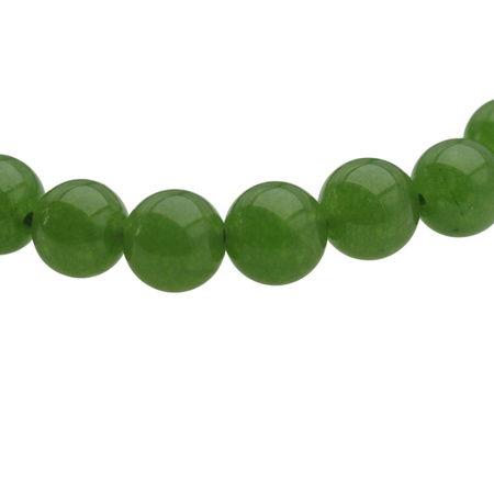 Bransoletka 18,5 cm - Jadeit zielony kulki 8mm