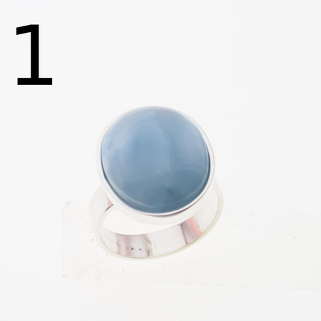 Pierścionek regulowany - owalny Larimar w srebrze