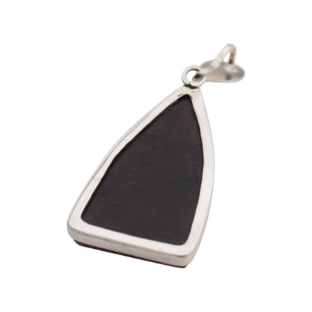 Zawieszka - koniakowy Bursztyn trójkąt w srebrze