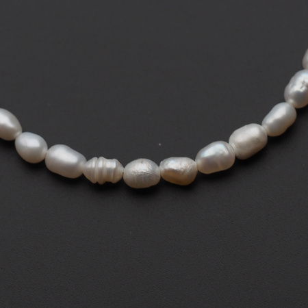 Bransoletka - Perły białe i srebro złocone