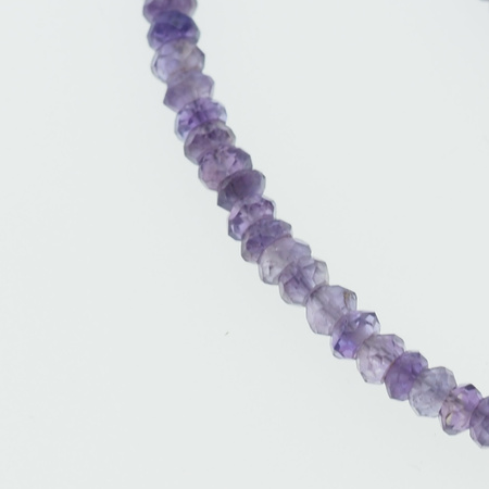 Naszyjnik regulowany - Ametyst fasetowane oponki i srebro złocone