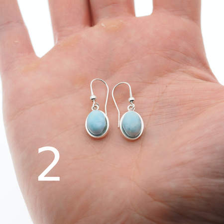 Kolczyki - Larimar owalny w srebrze