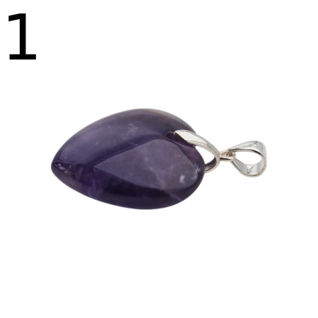 Zawieszka - Ametyst serce w srebrze