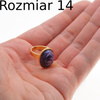 Pierścionek regulowany z Czaroitem w srebrze podwójnie złoconym