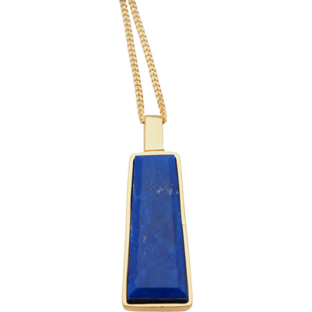 Naszyjnik srebrny złocony - Lapisem Lazuli trapez