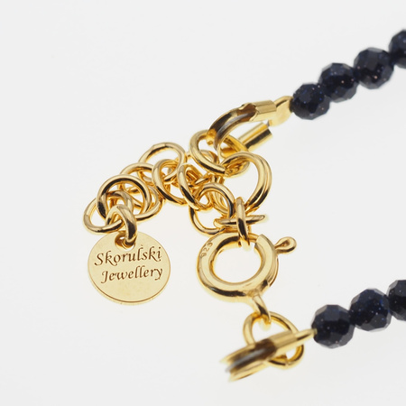 Naszyjnik - Noc Kairu, hematyt i srebro złocone