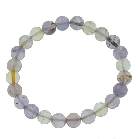 Bransoletka 19 cm - Ametryn kulki 8mm na gumce