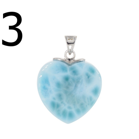 Zawieszka - larimar serce w srebrze rodowanym