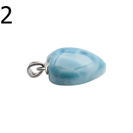 Zawieszka - larimar serce w srebrze rodowanym