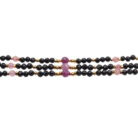 Bransoletka znak zodiaku baran - mix kamieni i srebro złocone