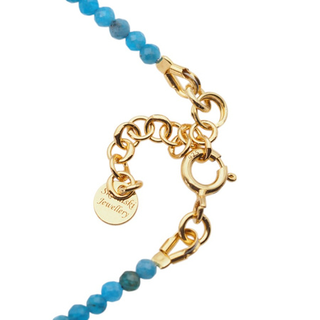 Naszyjnik z sercem młotkowanym - Apatyt fasetowany i srebro złocone