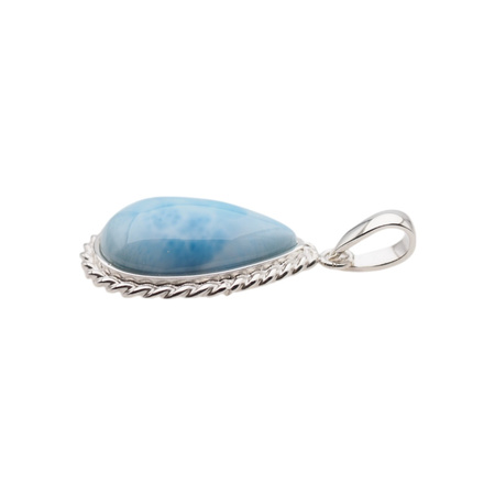 Zawieszka - larimar łza 23x15 mm w srebrze
