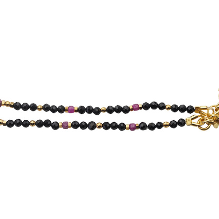 Bransoletka znak zodiaku baran - mix kamieni i srebro złocone